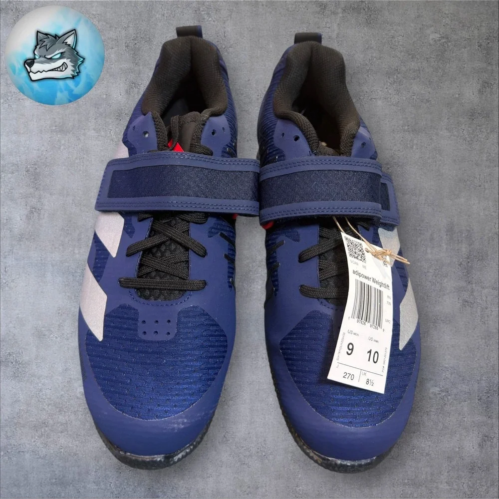 Adidas Adipower Weightlifting 3 Men's Size 9 Blue Silver Gym Training JP6206 New